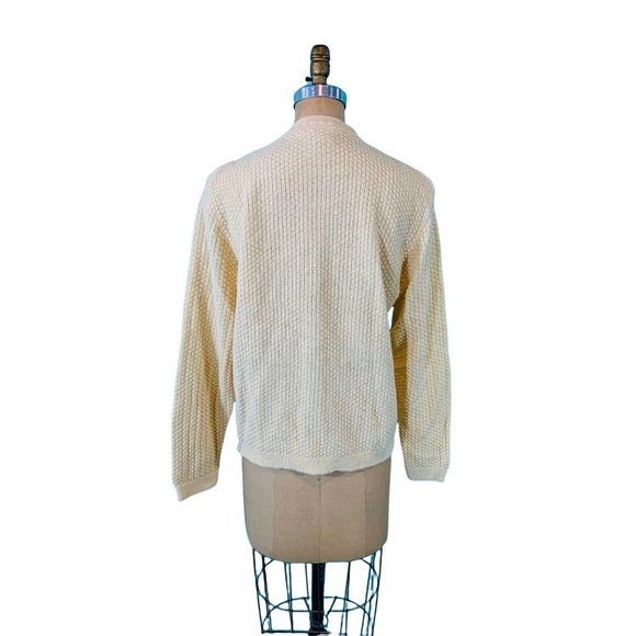 Vintage 90s Cream Cardigan Womens Size Large Haband Knit Sweater - Picture 10 of 10